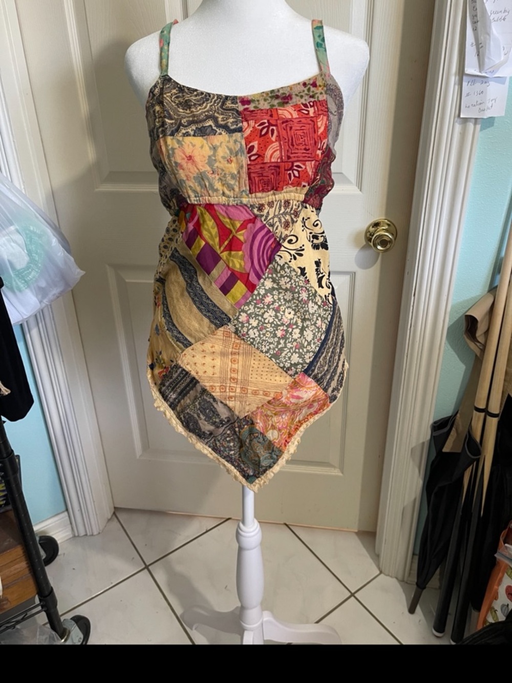 Gypsy Halter Patchwork Top - Multicolor Boho XS Made From earth Wear in Peace